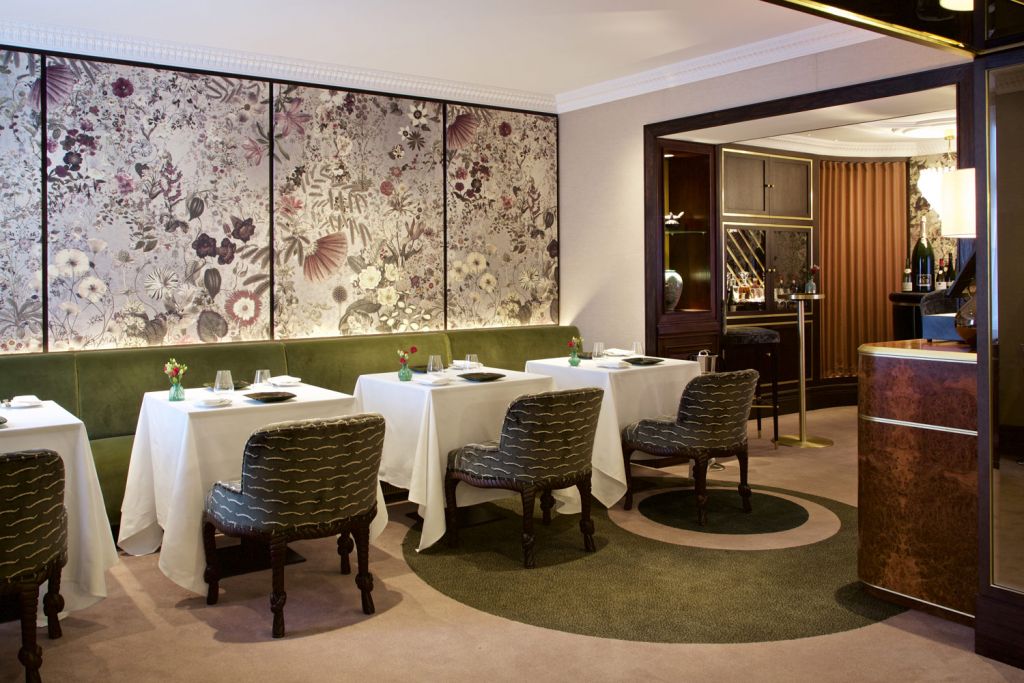 Interior of Seven Park Place restaurant in London