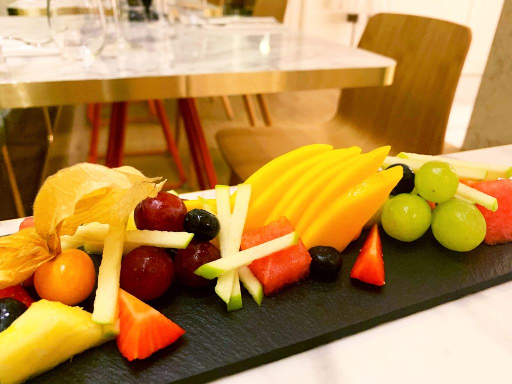 The fruit platter at SW7 Brasserie & Bar