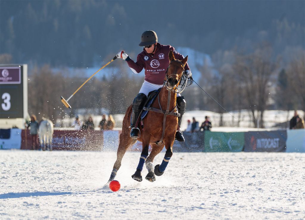 World Polo League in action at the 2020 Snow Polo World Cup