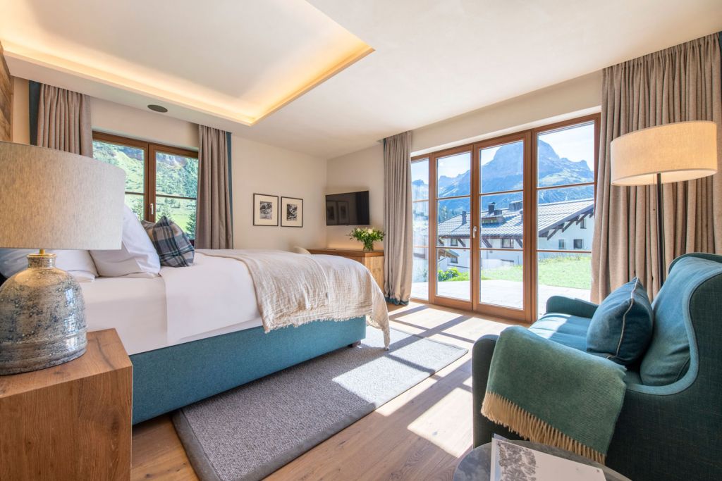 The view from a bedroom in one of the Bramble Ski luxury chalets