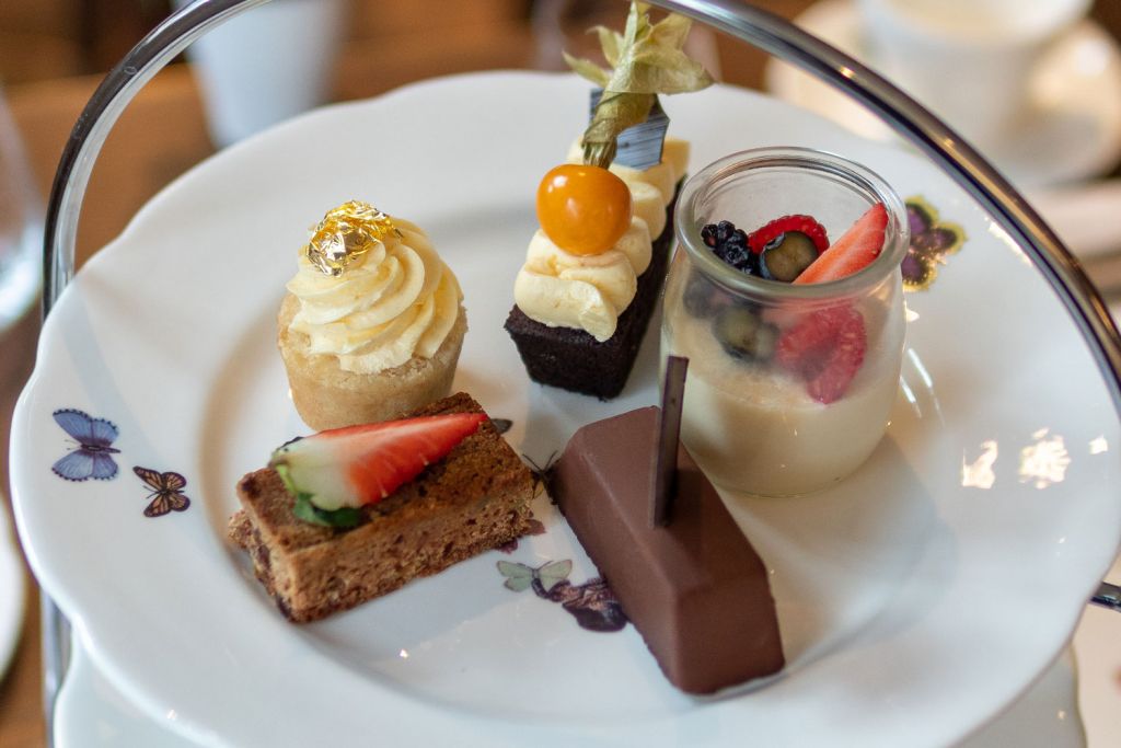 Vegan afternoon tea at Galvin At The Athenaeum cakes and desserts