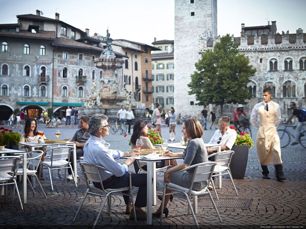 Couple having a meal in Trentino