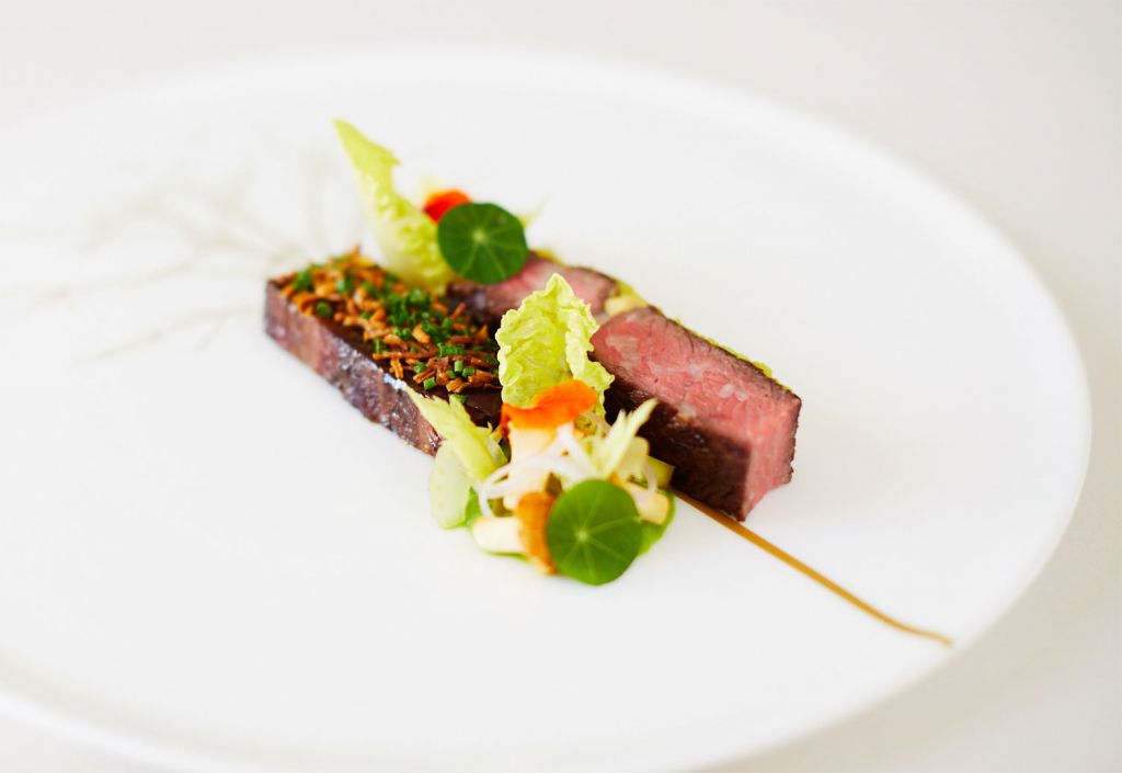 Beef dish by Adam Smith of Restaurant Coworth Park