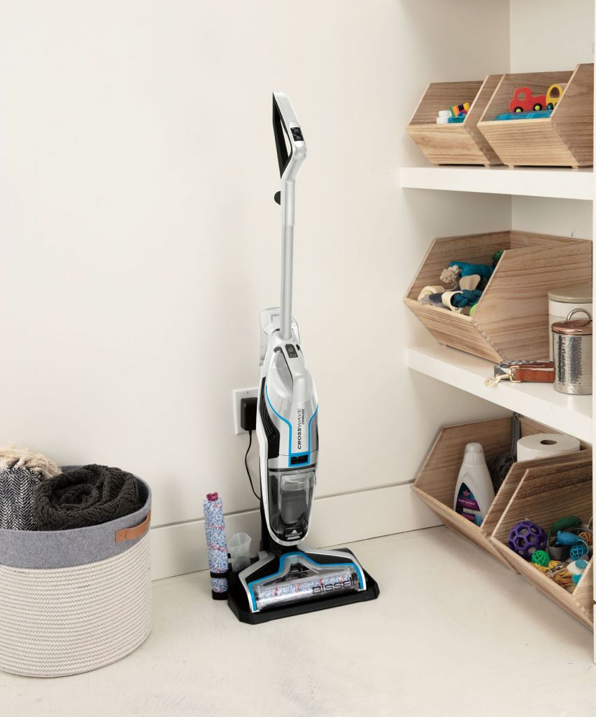 The Bissell Crosswave Cordless has up to 30 minutes of run time with one charge.