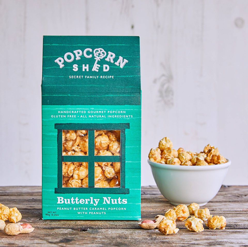 Butterly Nuts - Peanut Butter Caramel Popcorn with Roasted Peanut Halves