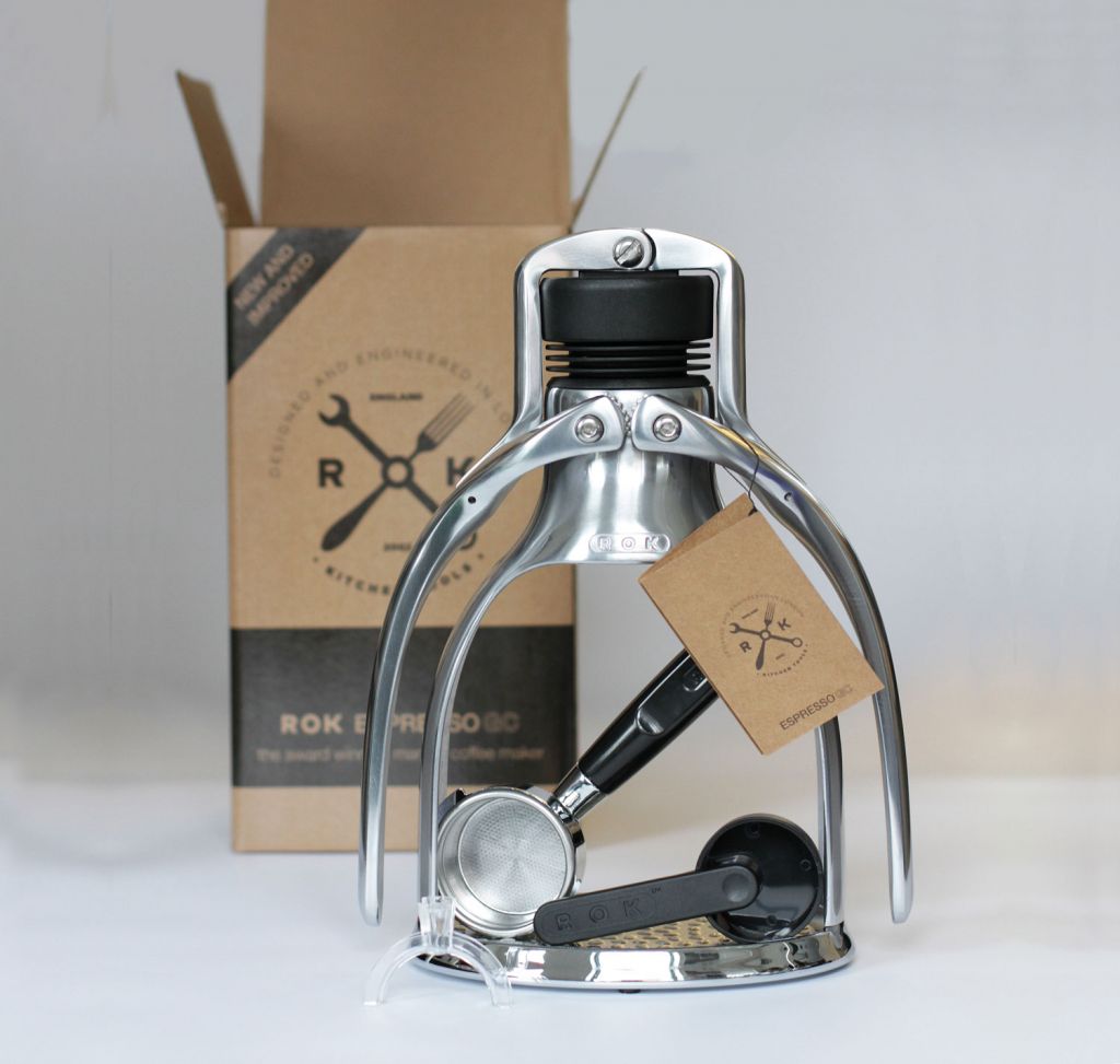 ROK Espresso Maker and packaging box