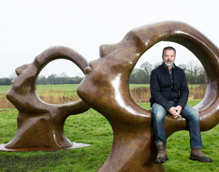 British Sculptor Simon-Gudgeon with Search for Enlightenment
