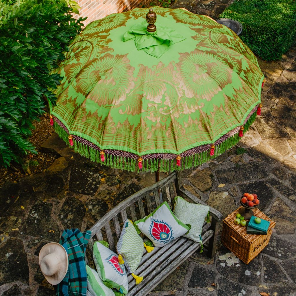 Each parasol and cushion is made by hand