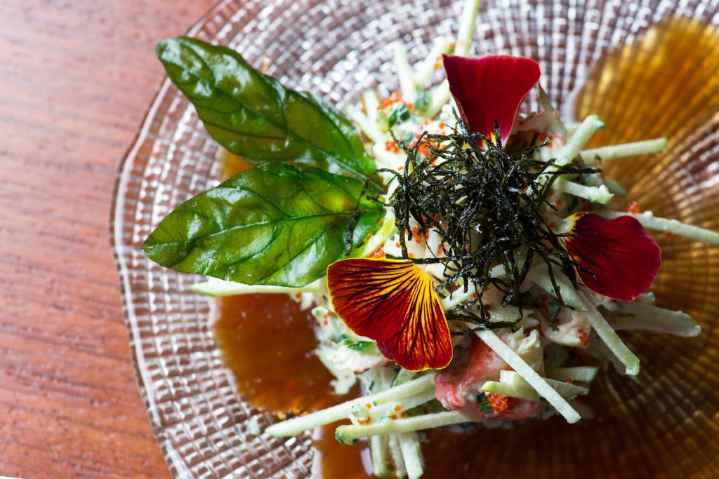 NOVIKOV - Crab Apple Salad with Wasabi Dressing