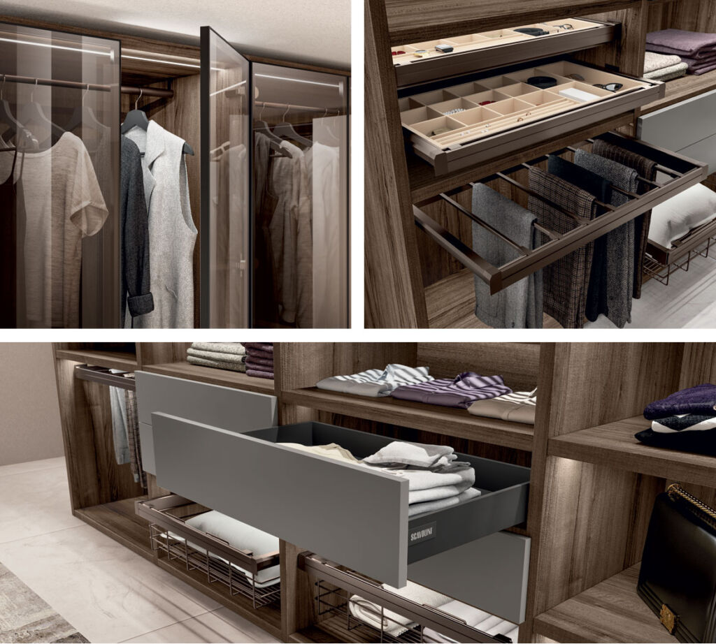 Scavolini walk-in wardrobe is very customisable