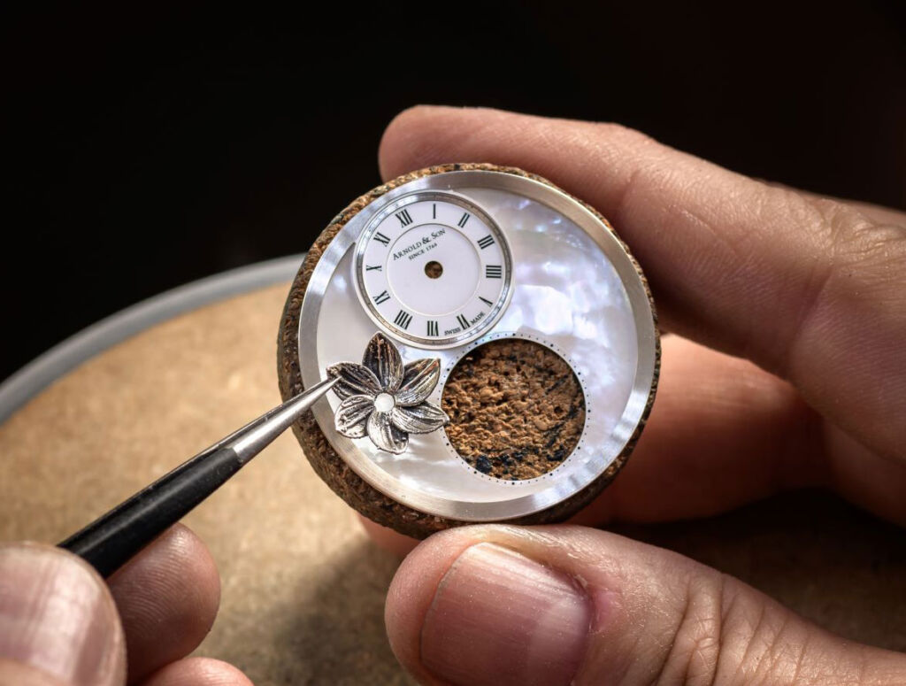 Arnold & Son's Ultrathin Tourbillon Koi is Art for the Wrist 9 Hand engraving the Arnold & Son Ultrathin Tourbillon Koi