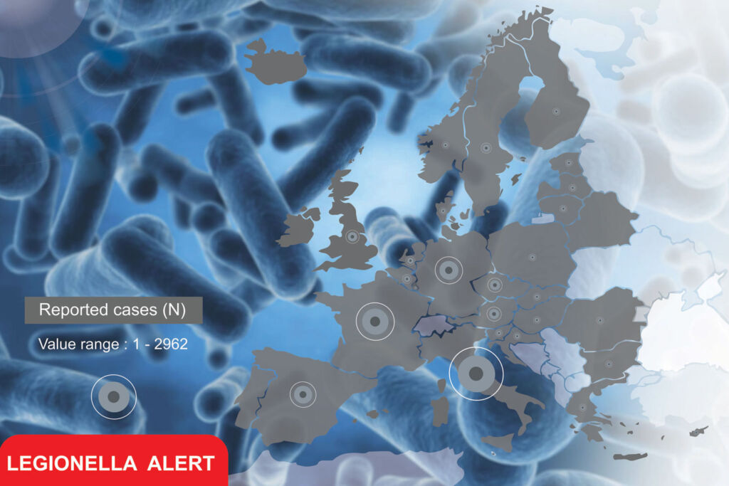 Legionella cases across Europe