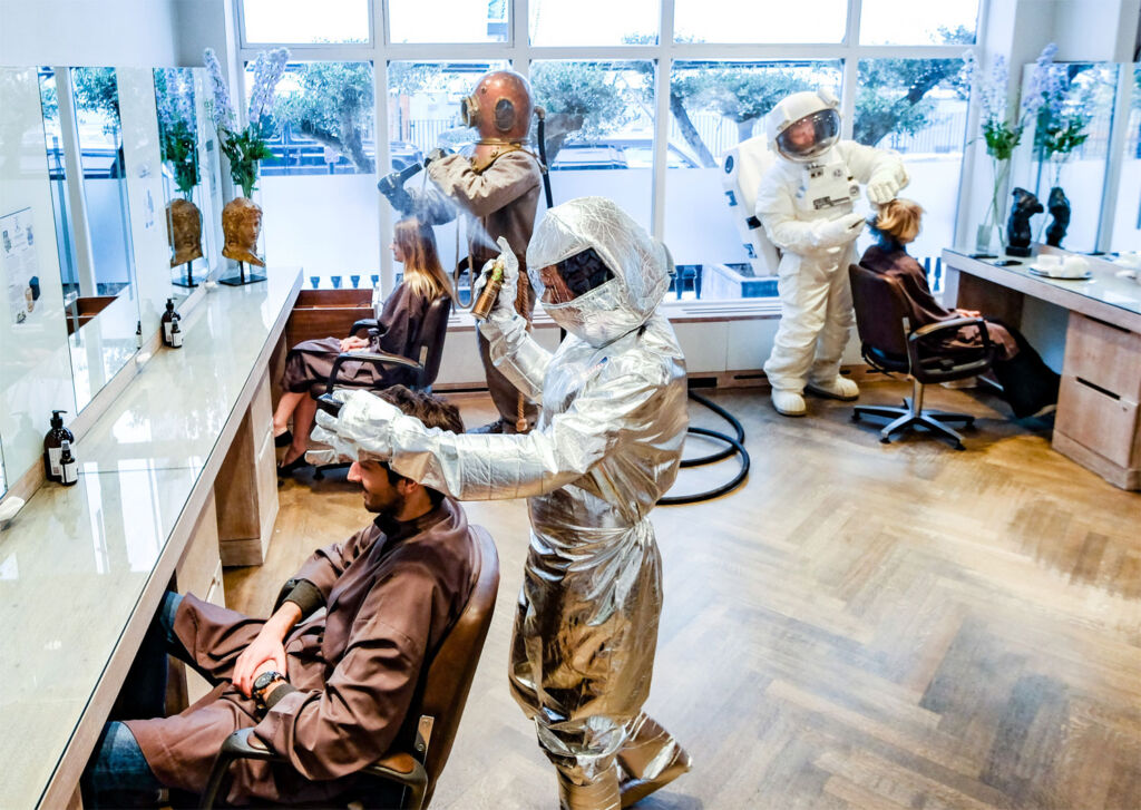 Michael Van Clarke's Hairdressing Team Takes PPE to the Next Level!