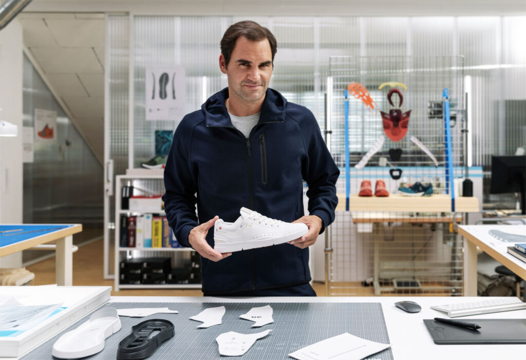 Roger Federer in the On Trainers design department