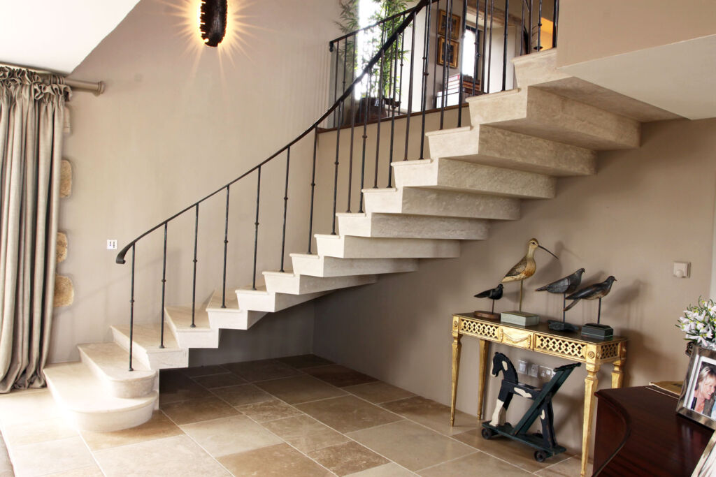 Stone staircase designed and installed by Ian Knapper