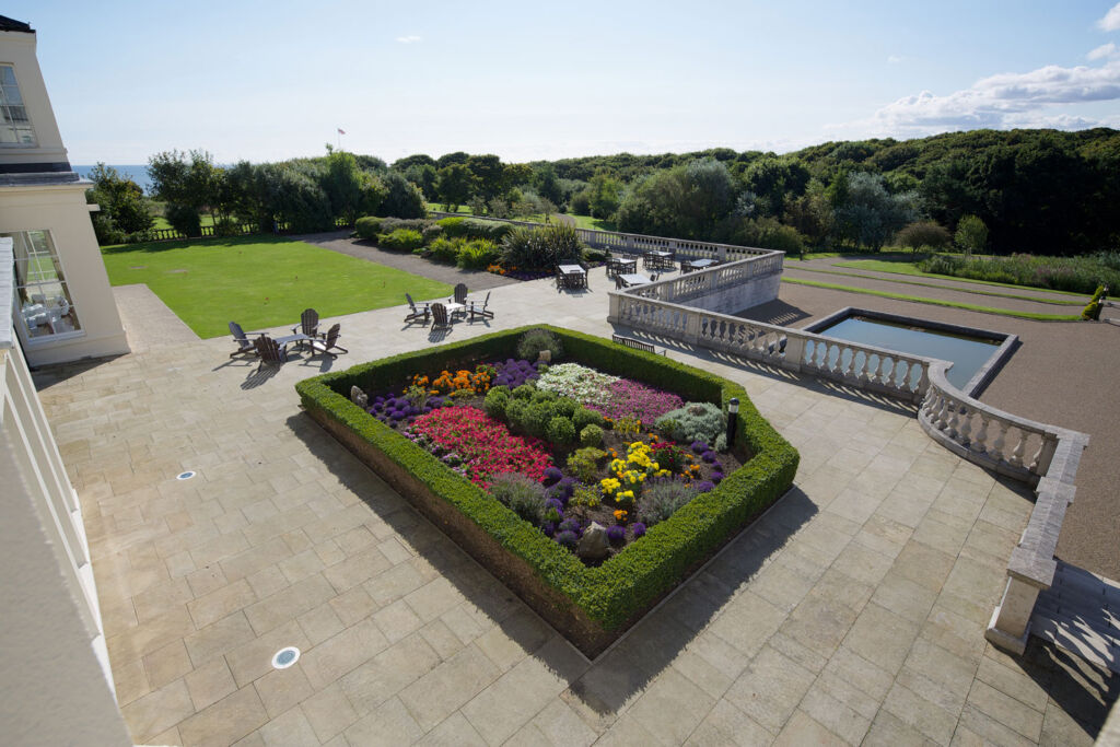 The terrace at Seaham Hall in Durham