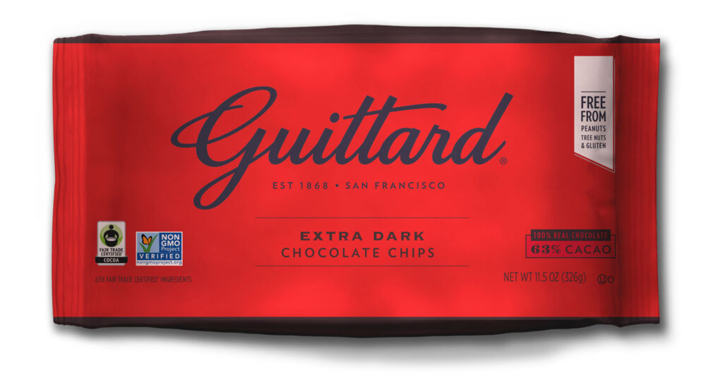 Bag of Guittard Extra Dark Chocolate Baking Chips