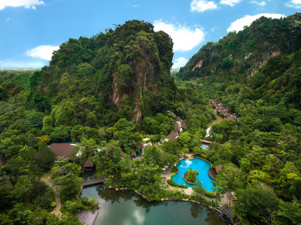 The Banjaran Hot Springs Retreat viewed from above