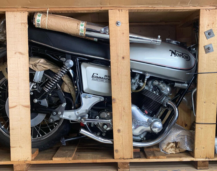 An Untouched and Still Crated 1977 Norton Commando 850