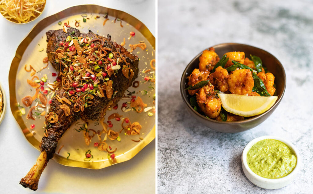 Two of the delicious offerings on the Diwali lamb menu