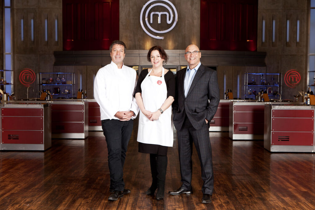 Angela Langford on Masterchef with the judges
