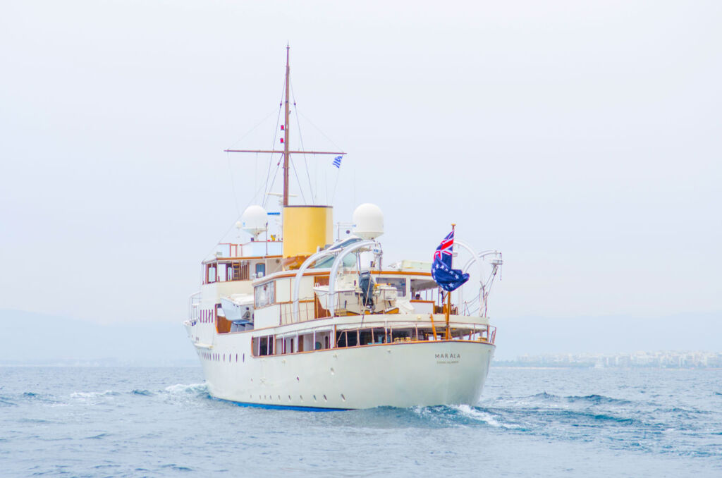 The Marala Motor Yacht sailing away