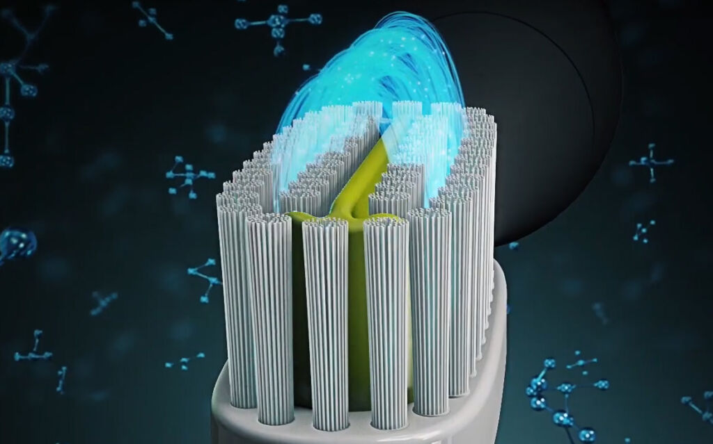 Render showing how the DentalRF™ radiofrequency waves technology works