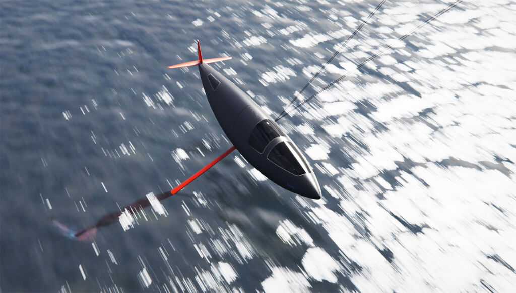 Alexandre Caizergues ultra-sleek Syroco Speed Craft seen from above