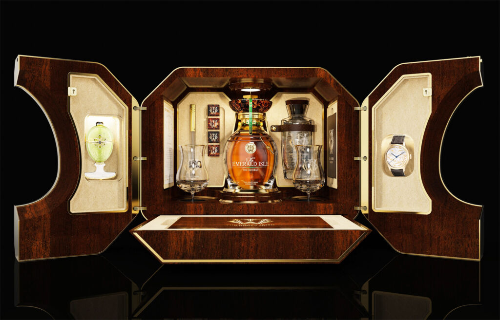 The Old Head Irish Whiskey Experience in its box containing a Faberge Egg