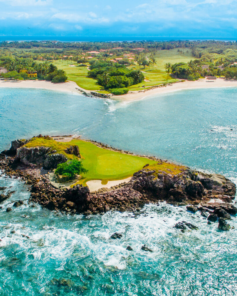 The natural island hole at Pacifico golf course Punta Mita