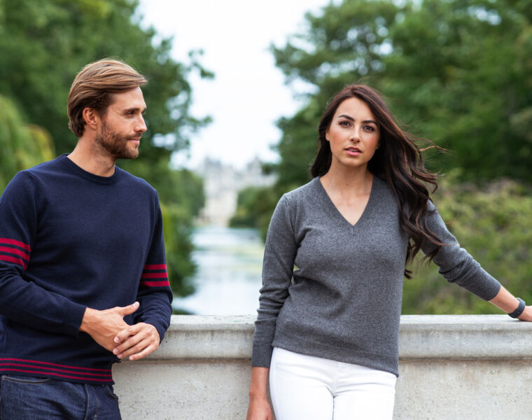 Mens and womens Linea Azzurro Cashmere Jumpers