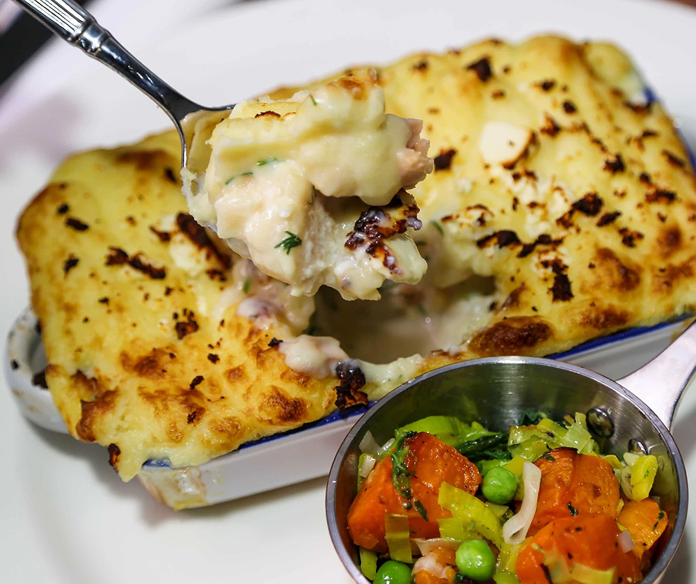 A delicious Fish Pie is one of the options available from Nobel House