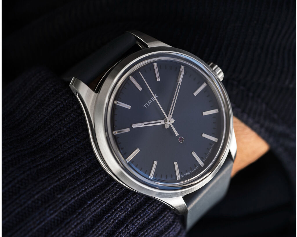 The understated blue dial on the Timex Giorgio Galli S1 Automatic