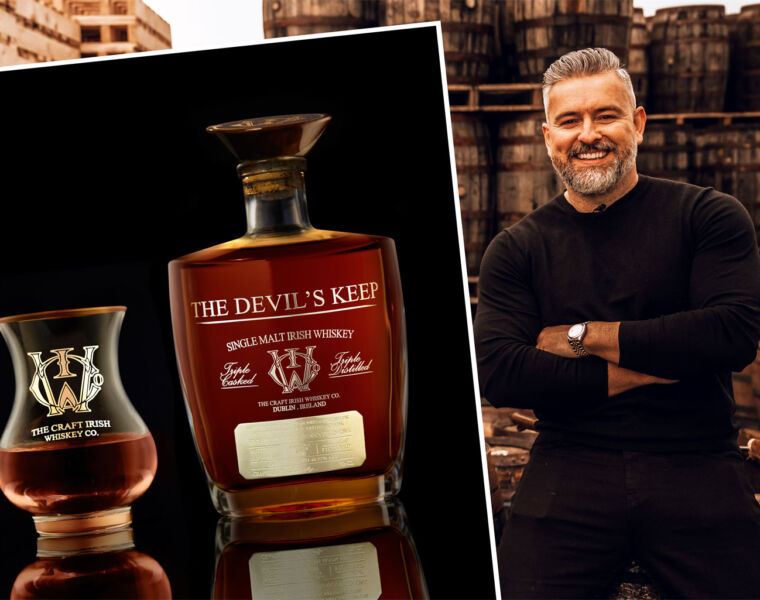 Jay Bradley with the Devils Keep Irish Whiskey