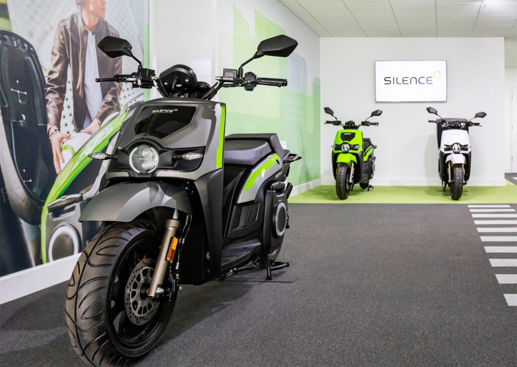 Some of the electric scooter models on display in the Silence UK Solihull store