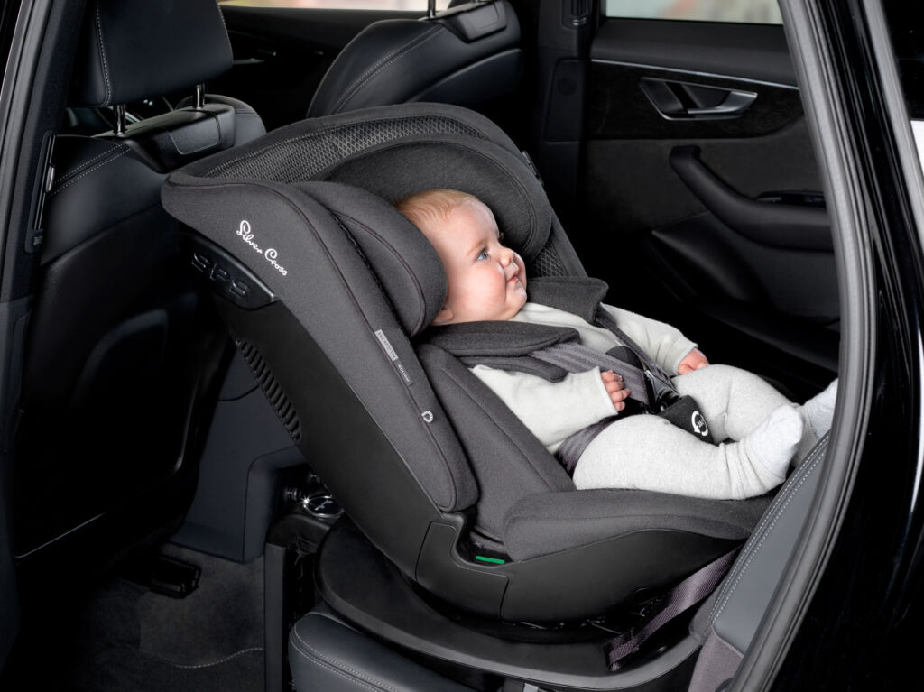 The Silver Cross in car baby seat