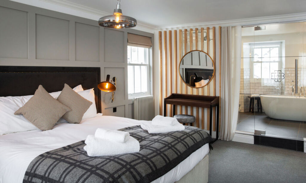 One of the luxury bedroom suites at the Black Bull Sedbergh