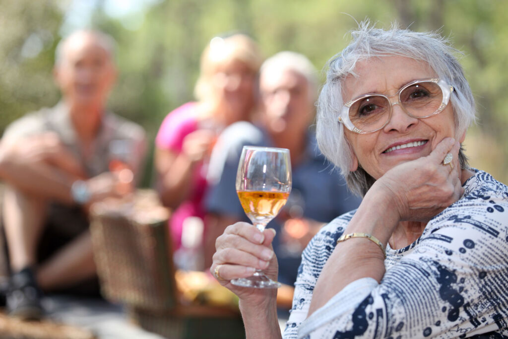 People enjoying a glass of Tuscan Tree Non-Alcoholic Aperitivo