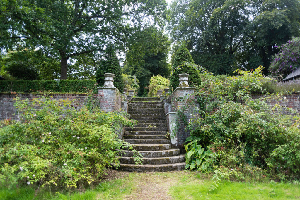 A current view of the original Renaissance garden with it's original stonework and overgrown foliage