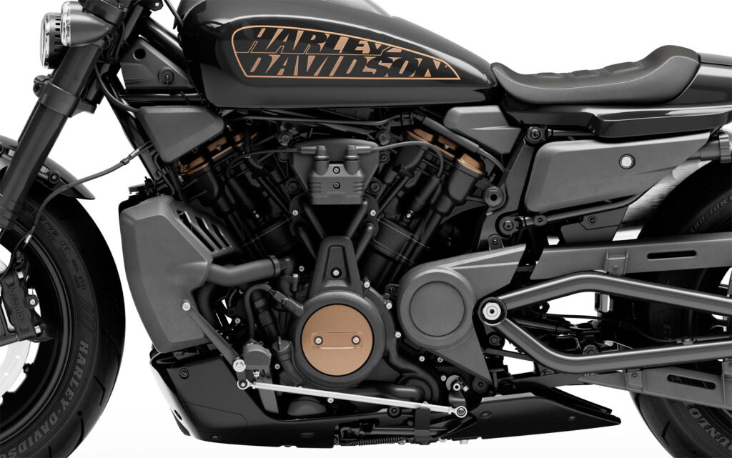An image of the Harley-Davidson clearly showing the 60 degree V-Twin motor