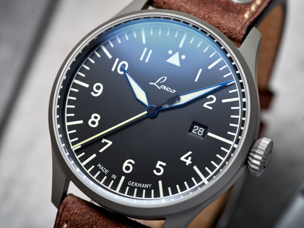 A close up view of one of the dials on the new Laco Flieger Pro