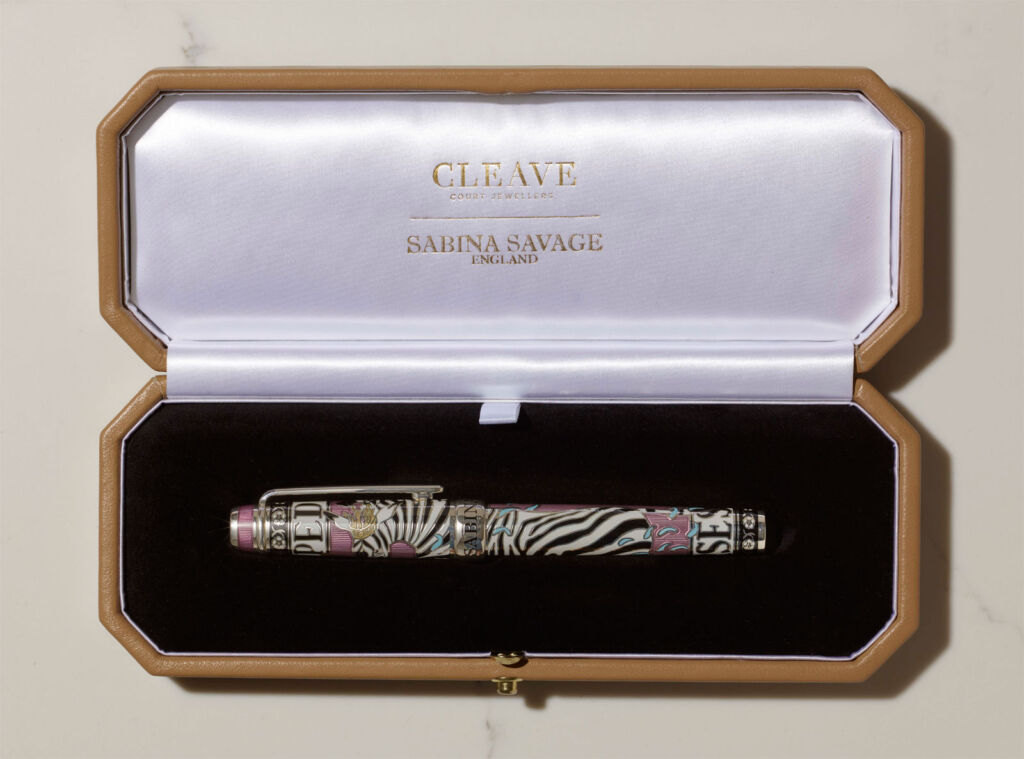 One of the limited edition pens in its case made by Cleave