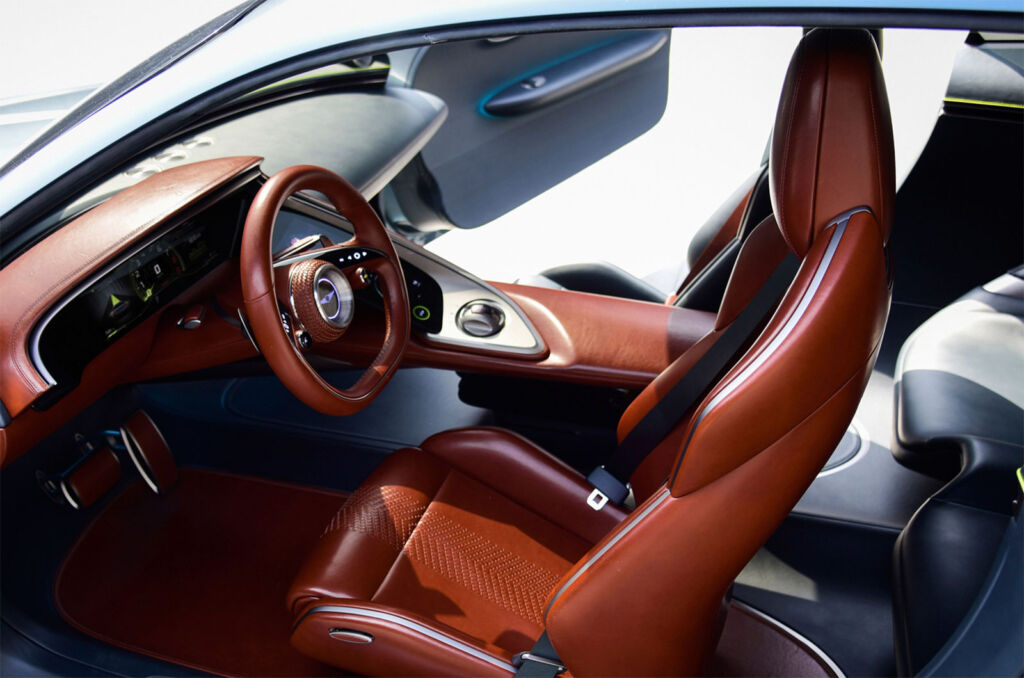The interior of the Genesis X Concept which uses recycled materials in its build
