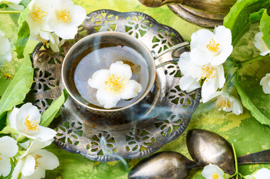 A cup of Jasmine tea, made using sustainable methods