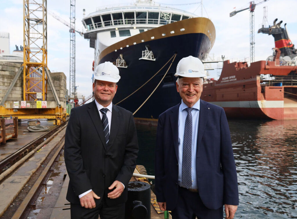 Per Sævik, the ships owner with Brent Martini, CEO of Havila Voyages