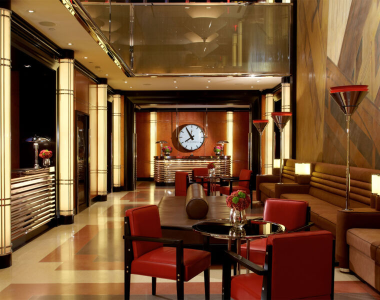 The luxurious entrance lobby in The Chatwal New York