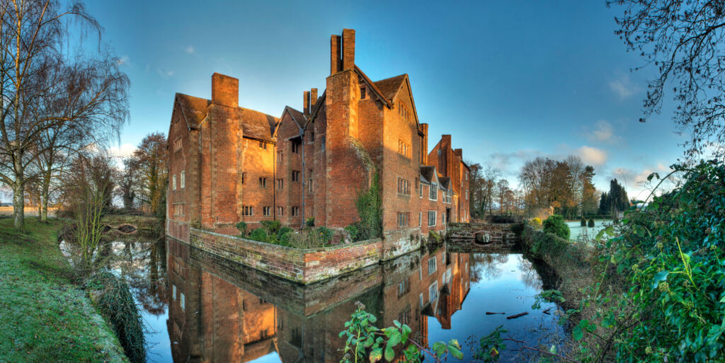 A historic moat house in England