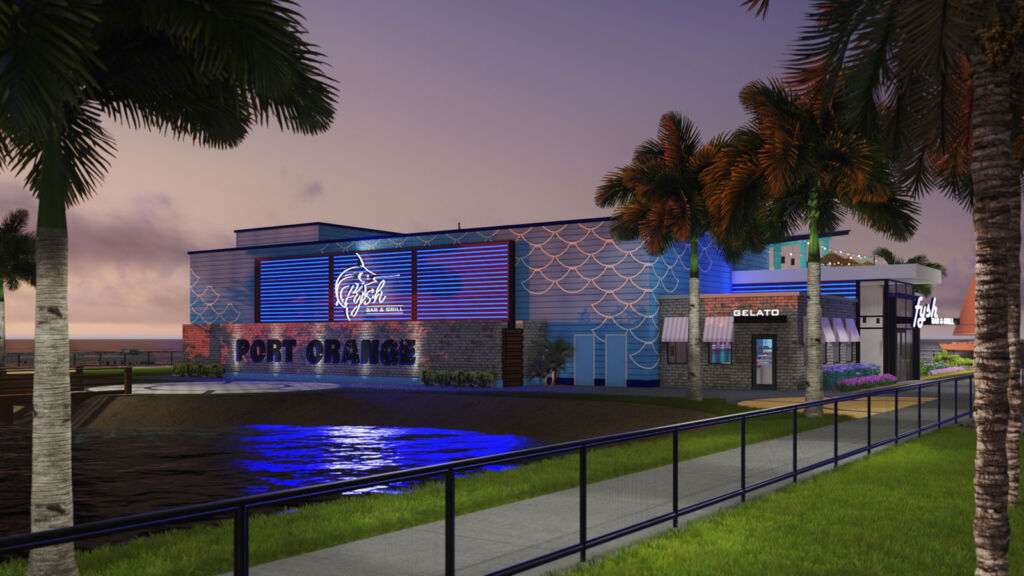 A rendering of the Fysh Bar & Grill
