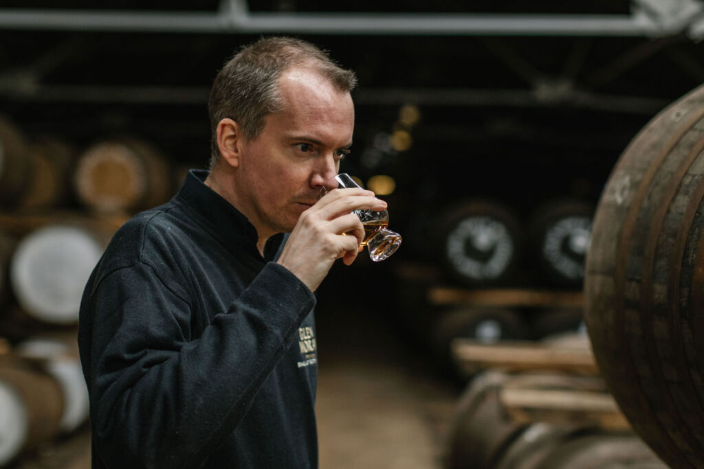 Iain Allen, Glen Moray's Brand Ambassador sampling a whisky