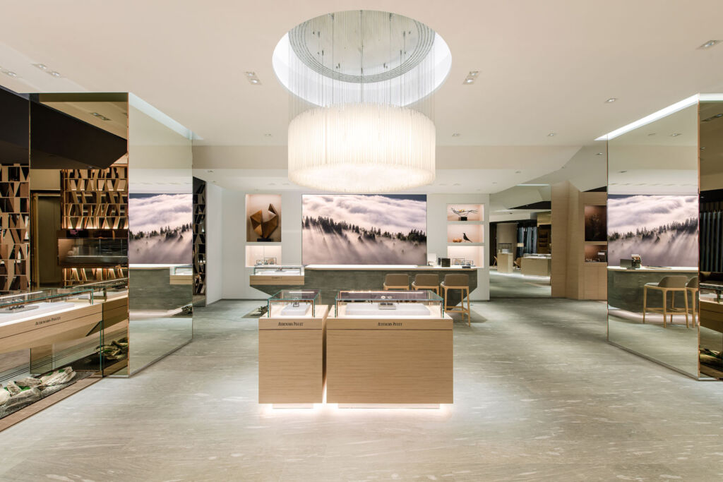 The spacious sales area inside the boutique